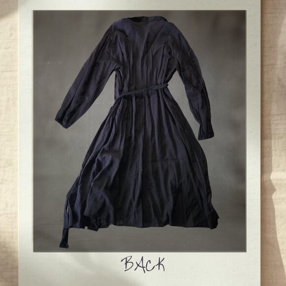 Nine West Button Front Black Midi Dress XXL Belted - Picture 4 of 6